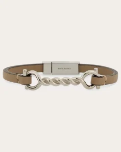 Herren Gancini Torchon Armband (17 cm) Beige