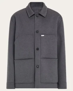 Herren Hemdjacke Grau