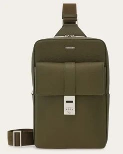 Herren Hug Einschulter-Tasche mit Schnalle Grün