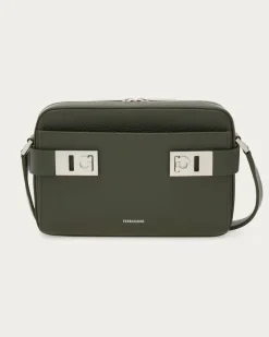 Herren Hug Kuriertasche mit Schnallen Grün