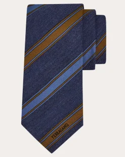 Herren Jacquard-Regimentskrawatte Blau
