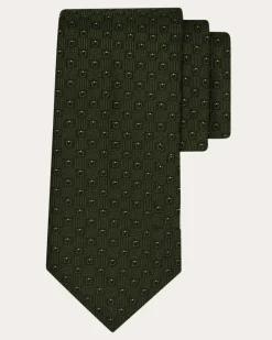 Herren Jacquard-Seidenkrawatte mit Gancini Grün