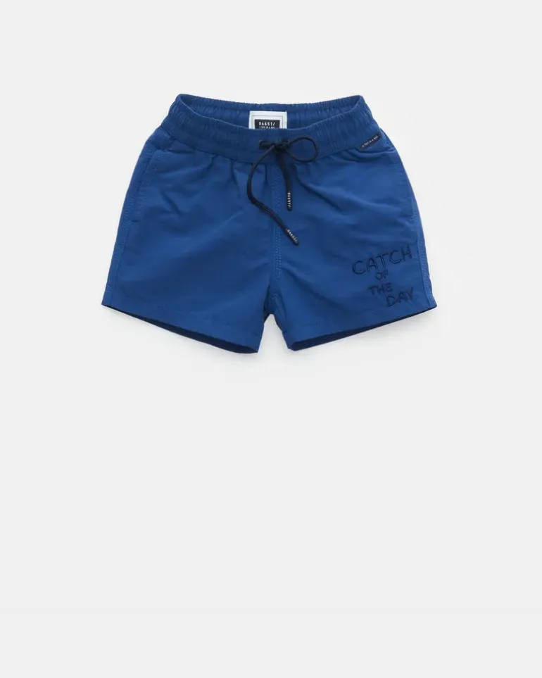 Herren - Kinder Badeshorts 'Kids Plain Swim' dunkelblau