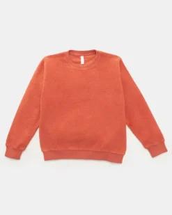 Herren - Kinder Fleece-Rundhals-Sweatshirt 'Oyster Kids PF Crew' orange