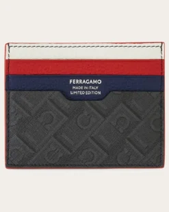 Herren Kreditkartenetui Ferragamo Monogram - Citymatch Capsule Blau