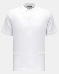 Herren - Kurzarm-Strickhemd 'Foggy Shirt' weiß
