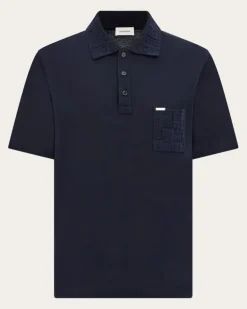 Herren Kurzärmliges Polohemd mit Brusttasche Blau