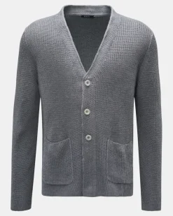 Herren - Leinen Cardigan 'Blue Marine' grau