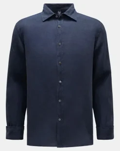 Herren - Leinenhemd Haifisch-Kragen navy
