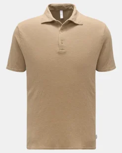 Herren - Leinen Jersey-Poloshirt taupe