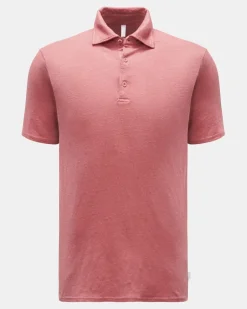 Herren - Leinen Jersey-Poloshirt hellrot