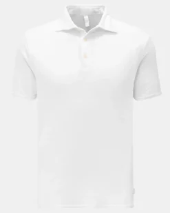 Herren - Leinen Jersey-Poloshirt weiß