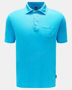 Herren - Leinen-Poloshirt türkis