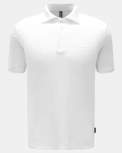 Herren - Leinen-Poloshirt weiß