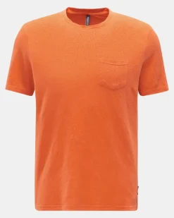 Herren - Leinen Rundhals-T-Shirt orange