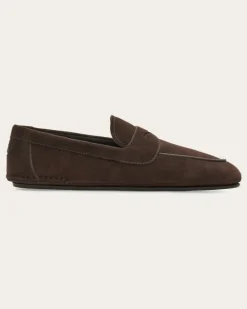 Herren Loafer aus Veloursleder Braun Größe