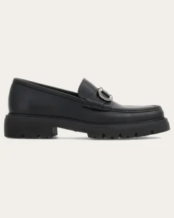 Herren Loafer in Mokassin-Machart mit Gancini-Ornament Schwarz Größe
