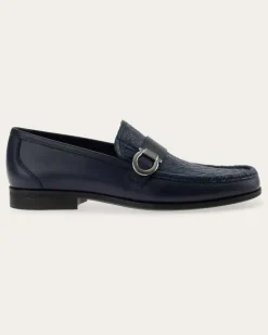 Herren Loafer mit Gancini-Ornament Blau Größe 5