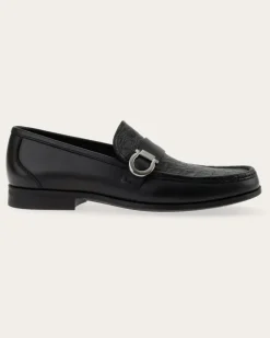 Herren Loafer mit Gancini-Ornament Schwarz Größe