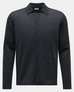 Herren - Merino Cardigan dunkelgrau