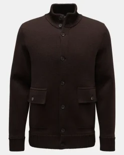 Herren - Merino Cardigan dunkelbraun