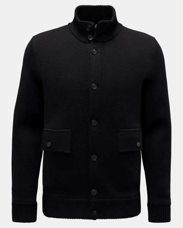 Herren - Merino Cardigan schwarz