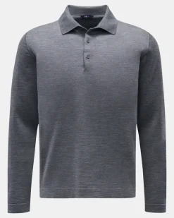 Herren - Merino Strickpolo dunkelgrau