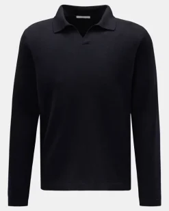 Herren - Merino Strickpolo 'Oyster' navy
