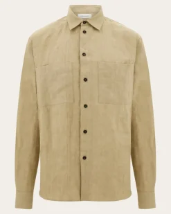 Herren Oberhemd aus reinem Leinen Beige