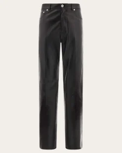 Herren 5-Pocket-Hose aus Nappa Schwarz