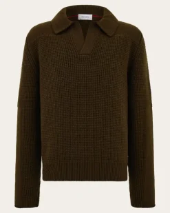 Herren Pullover mit Polokragen Grün