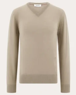 Herren Pullover mit V-Ausschnitt Beige