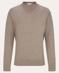 Herren Pullover mit V-Ausschnitt Beige
