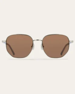 Herren Rechteckige Sonnenbrillen Gold