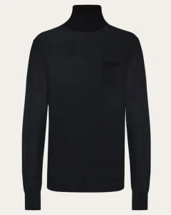 Herren Rollkragenpullover Schwarz