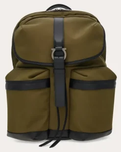 Herren Rucksack aus Canvas Grün