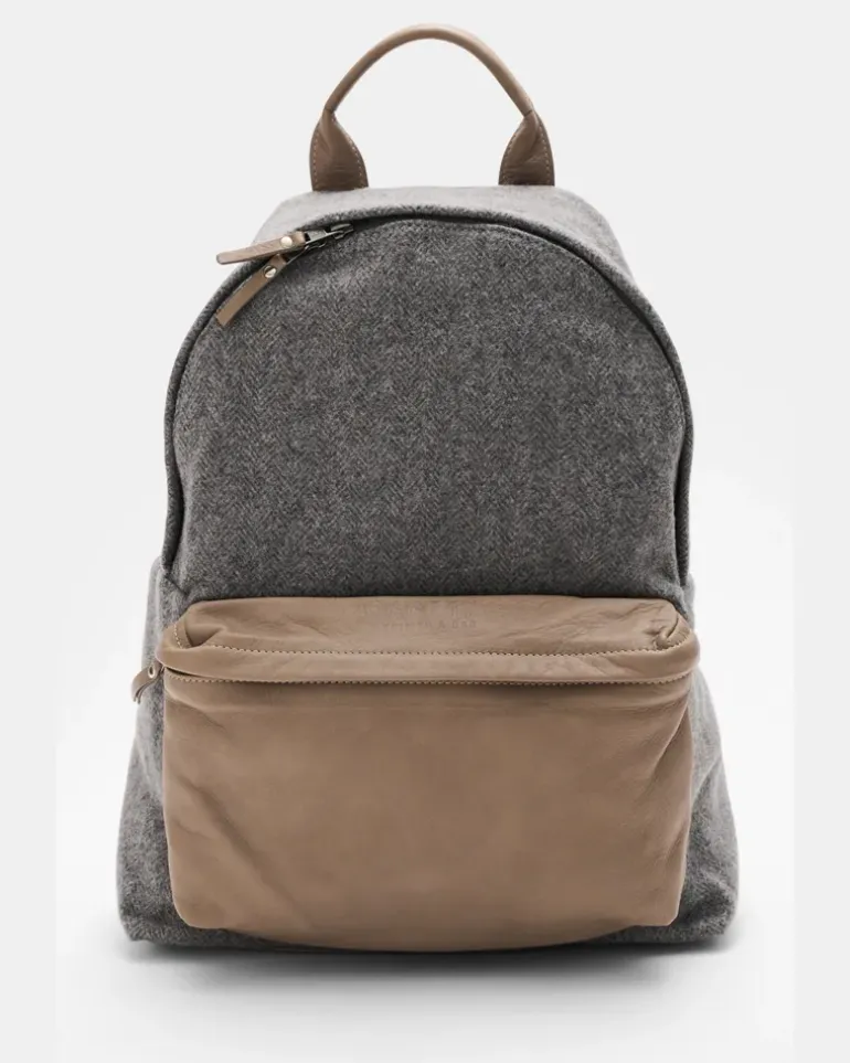 Herren - Rucksack 'Herringbone' grau meliert/taupe