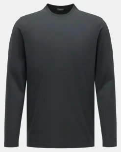 Herren - Rundhals-Longsleeve dark olive