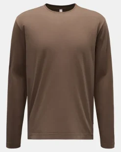 Herren - Rundhals-Longsleeve 'Oyster Jersey Tee' braun