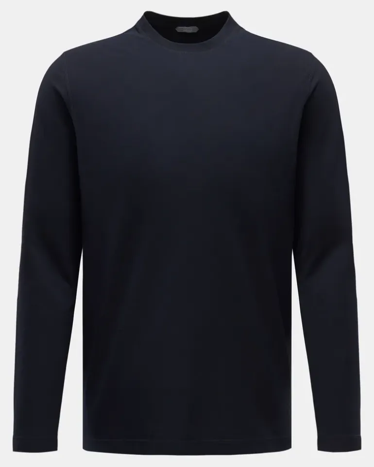 Herren - Rundhals-Longsleeve schwarz