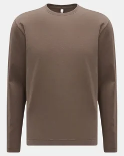 Herren - Rundhals-Longsleeve taupe