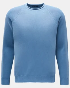 Herren - Rundhals-Pullover 'Cotton Crew' rauchblau