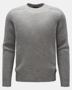 Herren - Rundhalspullover grau Graublau