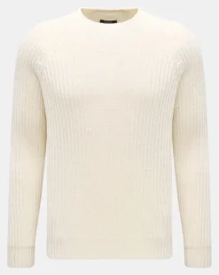Herren - Rundhalspullover offwhite