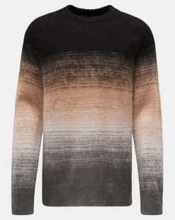 Herren - Rundhalspullover schwarz/beige/grau
