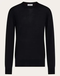 Herren Rundhalspullover Schwarz