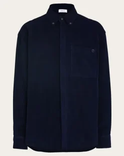 Herren Samthemd Blau