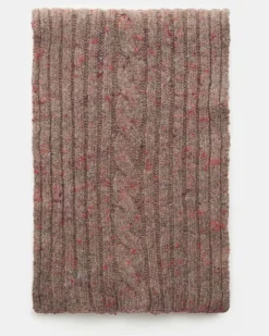 Herren - Schal taupe/rot meliert