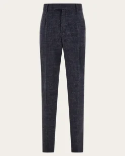 Herren Schneiderhose aus Seide und Wolle Blau