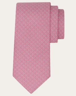 Herren Seidenkrawatte mit Gancini square-Print Rosa